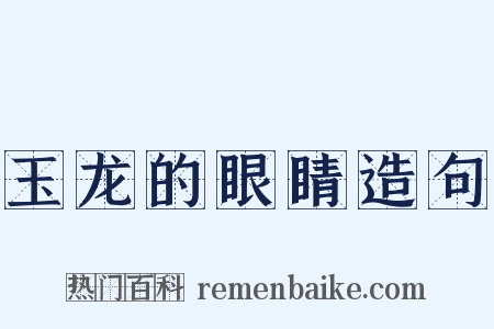 玉龙的眼睛造句是什么意思的图片